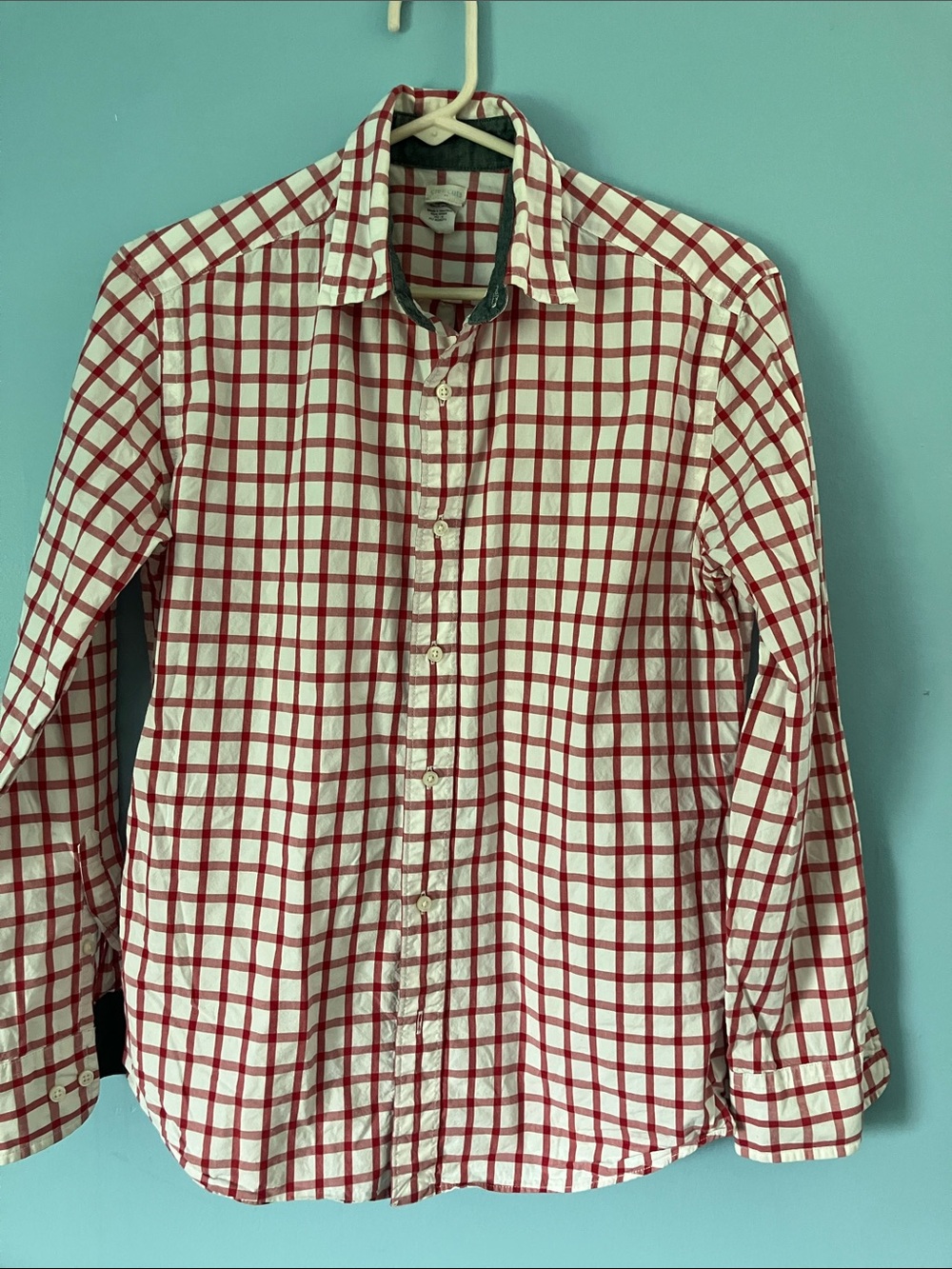 Crewcuts Red and White Plaid Button-Down Shirt